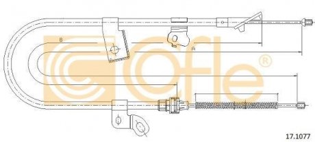 Трос ручника COFLE 17.1077