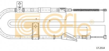 Трос ручника COFLE 17.2514