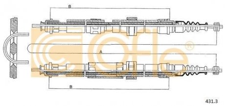 Трос ручника COFLE 431.3