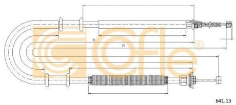 Трос ручного гальма лівий Fiat Doblo 1.2-1.9JTD 03 COFLE 641.13