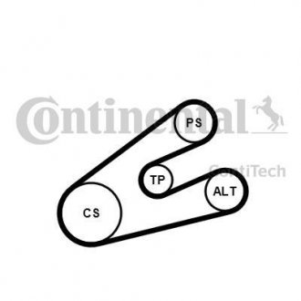 Комплект поліклиновий (ремінь+ролики) Contitech 6PK1453 K1