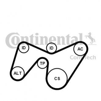 Комплект (ремінь+ролики) Contitech 6PK1642 K2