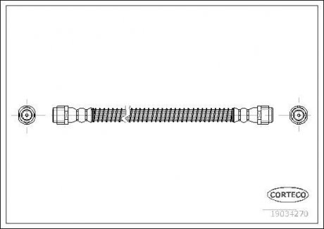 Шланг гальмівний Audi Q7 03.06-,VOLKSWAGEN Touareg (7LA,7L6, 7L7) 10.02- R L&R CORTECO 19034270