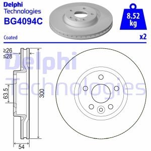 Диск гальмівний Delphi BG4094C