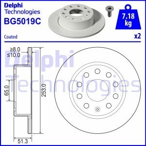 Диск гальмівний Delphi BG5019C