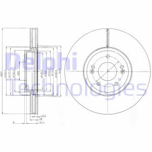 Диск гальмівний HYUNDAI Santa Fe(DM) "F D=321mm "06-12 Delphi BG9056C (фото 1)