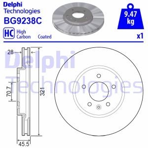 Диск гальмівний Delphi BG9238C