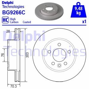 Диск гальмівний Delphi BG9266C