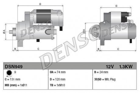 Стартер DENSO DSN949 (фото 1)