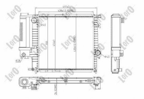 Радіатор охолодження двигуна E30/E36/E34 1.6-2.8 87-00 DEPO 004-017-0016 (фото 1)