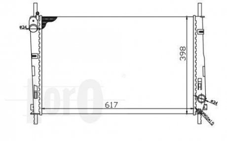 Радіатор охолодження двигуна MONDEO III 1.8 i 16V (AC +/-) 00- DEPO 017-017-0015 (фото 1)