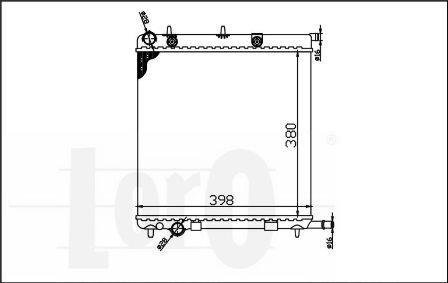 Радіатор охолодження двигуна C2/C3 1.1i/1.4i 02- DEPO 038-017-0006 (фото 1)