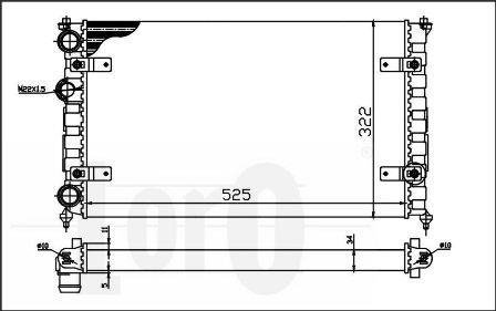 Радіатор охолодження двигуна CORDOBA/ IBIZA II/CADDY II/POLO/ VARIANT 1.4i 93- DEPO 053-017-0051