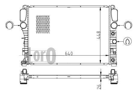 Радіатор охолодження двигуна MB W211/S211/C216 02-10 (+/- AC) DEPO 054-017-0033-B