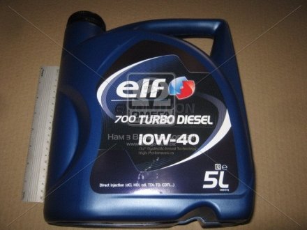 Моторна олива Evolution 700 Turbo Diesel 10W40 / 5л. / (ACEA A3/B4, API SL/CF) ELF 201553