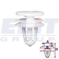 Кліпса обивки дв. (к-т:10 шт) размер:A = 16,5mm/B = 7,9mm/C = 16,5mm/d = 3,9mm/H = 20mm ELIT A82030