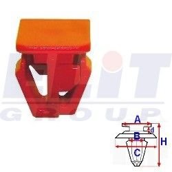 Кліпса бок. молдінгов (к-т:10 шт) размер:A= 13mm/B= 10mm/C= 14,3mm/d= 2mm/H= 15mm ELIT B26297