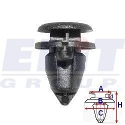 Кліпса обивки дв. (к-т:10 шт) размер:A= 14mm/B = 8mm/C = 11mm/d = 3mm/H = 21mm ELIT C60141