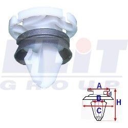 Кліпса обивки дв. (к-т:5 шт) размер:A= 22mm/B = 10mm/C = 18mm/d = 3,5mm/H = 20mm ELIT C60332