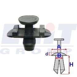 Дюбель воздухозаборника (к-т:5 шт) размер:A = 22mm/B = 6,2mm/C = 10mm/d = 3mm/H = 7,8mm ELIT C60432