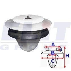 Кліпса обивки дв. (к-т:10 шт) размер:A= 13mm/B = 9,6mm/C = 20mm/d = 1mm/H = 16mm ELIT C60439