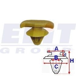 Кліпса ущільнювача (к-т:10 шт) размер:A = 13mm/B = 5mm/C = 8,2mm/H = 9,2mm ELIT C60452