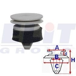 Кліпса ущільнювача (к-т:10 шт) размер:A = 12,4mm/B = 7mm/C = 10mm/H = 14mm ELIT C60455