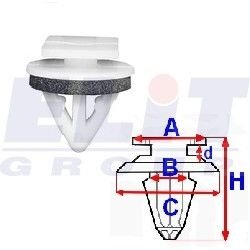 Кліпса внеш.накладок на поріг/молдінг (к-т:10 шт) ELIT C60515