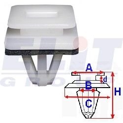 Кліпса внеш.накладок на поріг/молдінг (к-т:5 шт) ELIT C60517