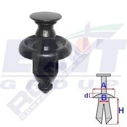 Дюбель в мотор.отсеке (к-т:5 шт) размер:A= 20mm/B= 10mm/d= 3mm/H= 12mm ELIT C60607