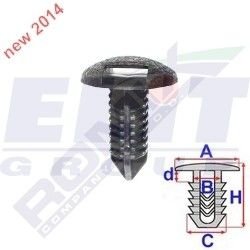 Кліпса обивки дв. (к-т:5 шт) размер:A= 15,7mm/B = 6,4mm/C = 6,7mm/H = 19,5mm ELIT C60643