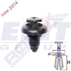 Дюбель бампера (к-т:10 шт)размер:A= 15,7mm/B= 8,7mm/d= 3mm/H= 12,5mm ELIT C60670