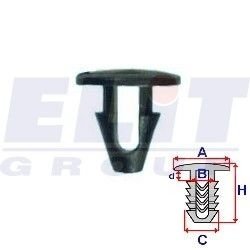 Кліпса ущільнювача (к-т:25 шт) размер:A = 13,9mm/B = 5,8mm/C = 6,8mm/d = 4mm/H = 12mm ELIT R 10093