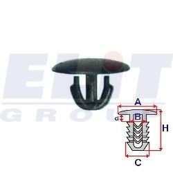 Кліпса ущільнювача (к-т:10 шт) размер:A = 13,6mm/B = 6,1mm/C = 7,5mm/d = 3,7mm/H = 10,6mm ELIT R 10145