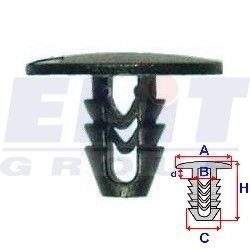 Кліпса полки (к-т:10 шт) размер:A= 20mm/B= 6,5mm/C= 8,2mm/d= 2,3mm/H= 14,8mm ELIT R 10146