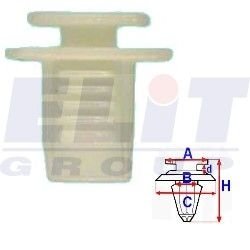 Кліпса багажника (к-т:10 шт)rozm:A= 12,9mm/B= 9,8mm/C= 18mm/d= 2,2mm/H= 17,3mm ELIT R 10148