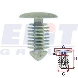 Кліпса обивки дв. (к-т:10 шт) размер:A= 13,9mm/B= 4mm/C= 7,7mm/d= 2,8mm/H= 17,2mm ELIT R 10513