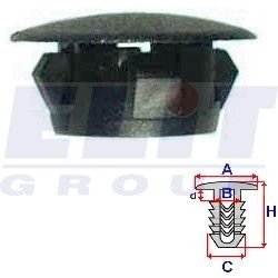 Кліпса мех-ма блок.дв. (к-т:10 шт) размер:A = 21,8mm/B = 15,4mm/H = 10,6mm ELIT R 10907