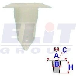 Втулка обивки дв. (к-т:10 шт) размер:A= 18,6mm/B= 7,8mm/C= 9mm/H= 18,9mm ELIT R 11001