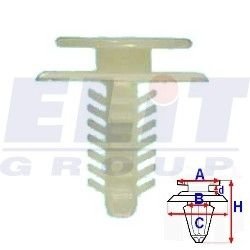 Кліпса обивки дв. (к-т:10 шт) размер:A = 13,7mm/B = 5,4mm/C = 17,7mm/d = 3mm/H = 20,3mm ELIT R 11028
