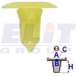 Втулка обивки дв. (к-т:25 шт) размер:A = 19,8mm/B = 7mm/C = 5,6mm/H = 20,6mm ELIT R 11030