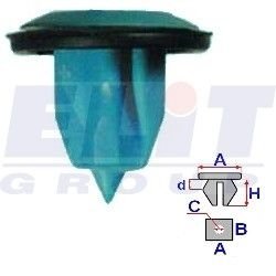 Втулка обивки дв. (к-т:10 шт) размер:A = 16.1mm/C = 5.6mm/H = 13.8mm ELIT R 11061