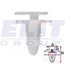 Кліпса обивки дв. (к-т:10 шт) rozm:A= 13,2mm/B= 6,5mm/C= 16,3mm/d= 2,7mm/H= 20,6mm ELIT R 11253