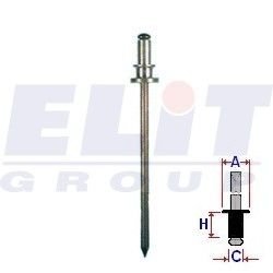 Заклепка салона (к-т:10 шт) размер:A = 4,9mm/C = 2,4mm/H = 7,2mm ELIT R 15041