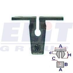 Втулка внеш.накладок на поріг/молдінг (к-т:10 шт) A= 24mm/B= 12,1mm/C= 5mm/d= 2,3mm/H= 13,6mm ELIT R 15509