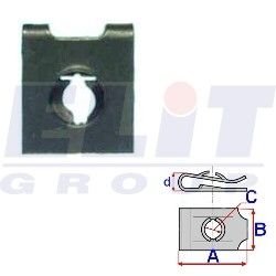 Монтажна пластина салона (к-т:25 шт) размер:A = 15,3mm/B = 12,1mm/C = 5,5mm/d = 2,3mm ELIT R 16031