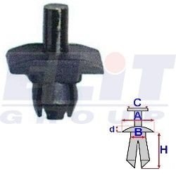 Дюбель решітки (к-т:25 шт) размер:A = 17mm/B = 8,2mm/C = 4,8mm/d = 2,8mm/H = 9,5mm ELIT R 20501