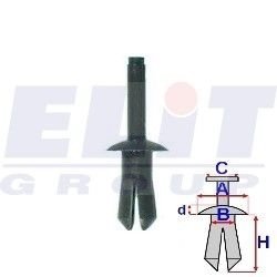 Дюбель салона (к-т:10 шт) размер:A = 9,6mm/B = 4,9mm/C = 3,1mm/d = 2,6mm/H = 15,2mm ELIT R 20530