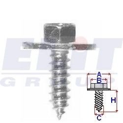 Винт салона (к-т:10 шт) размер:A = 17,9mm/B = 7,9mm/C = 5,3mm/H = 15,8mm ELIT R 45099