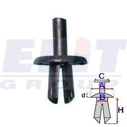 Дюбель салона (к-т:10 шт) размер:A = 15mm/B = 6,4mm/C = 3,9mm/d = 1,9mm/H = 12,7mm ELIT R 50397